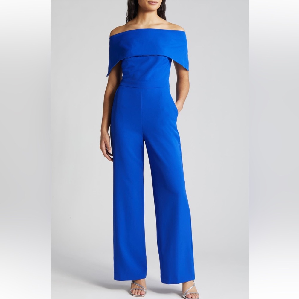 Vince Camuto  Camuto Off the Shoulder Jumpsuit Cobalt